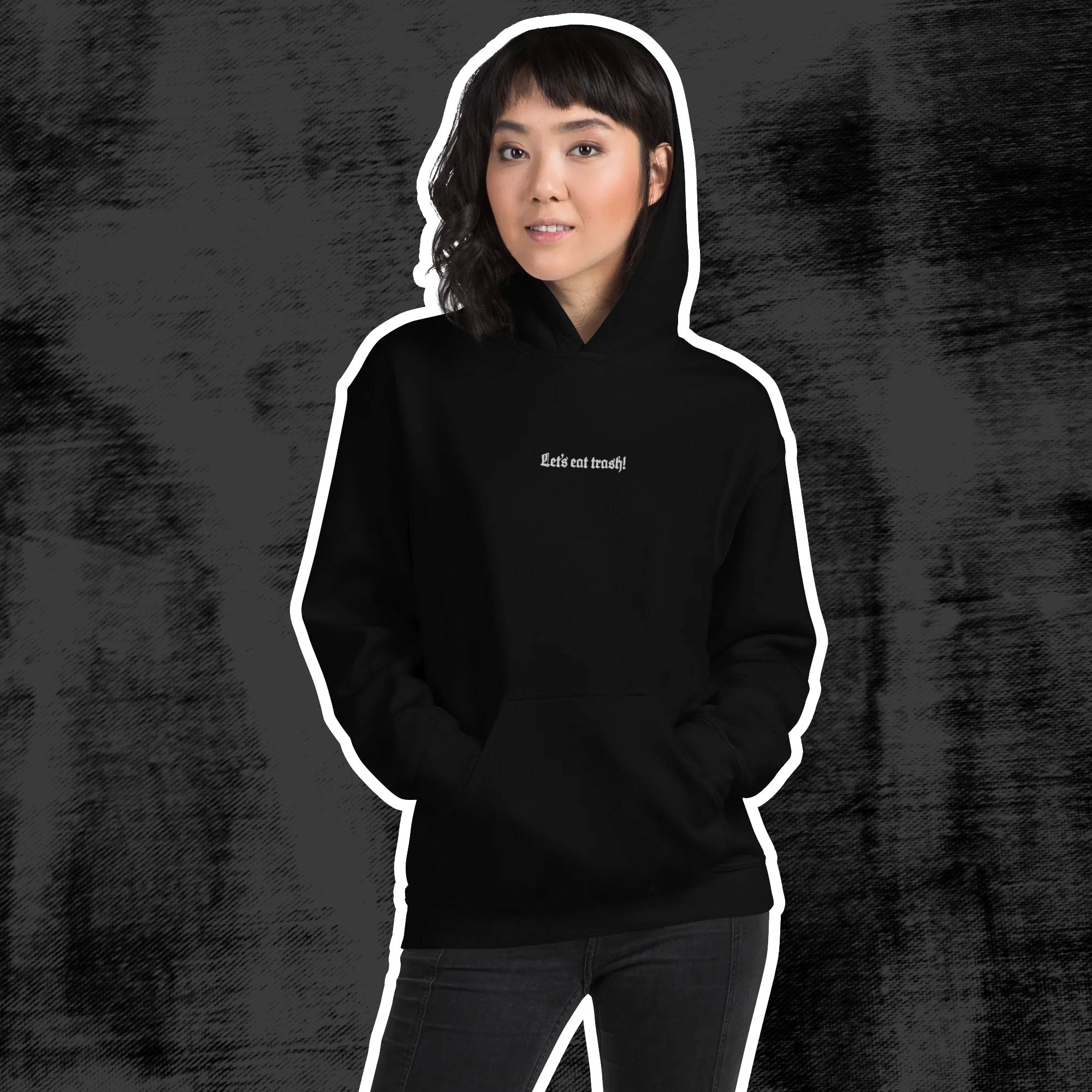 Let's eat trash - Embroidered  unisex Hoodie-3