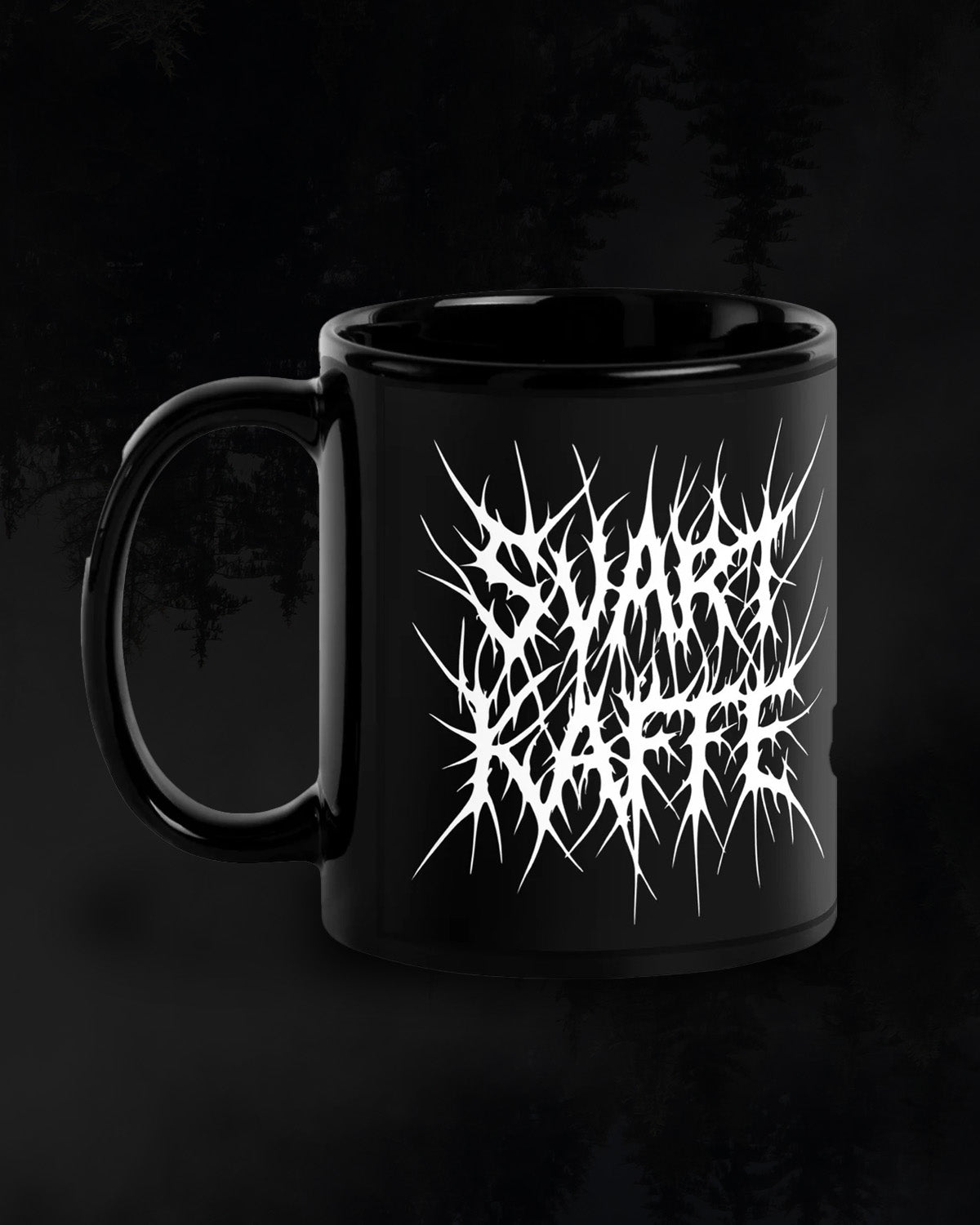 Svart kaffe - Black metal Glossy Mug